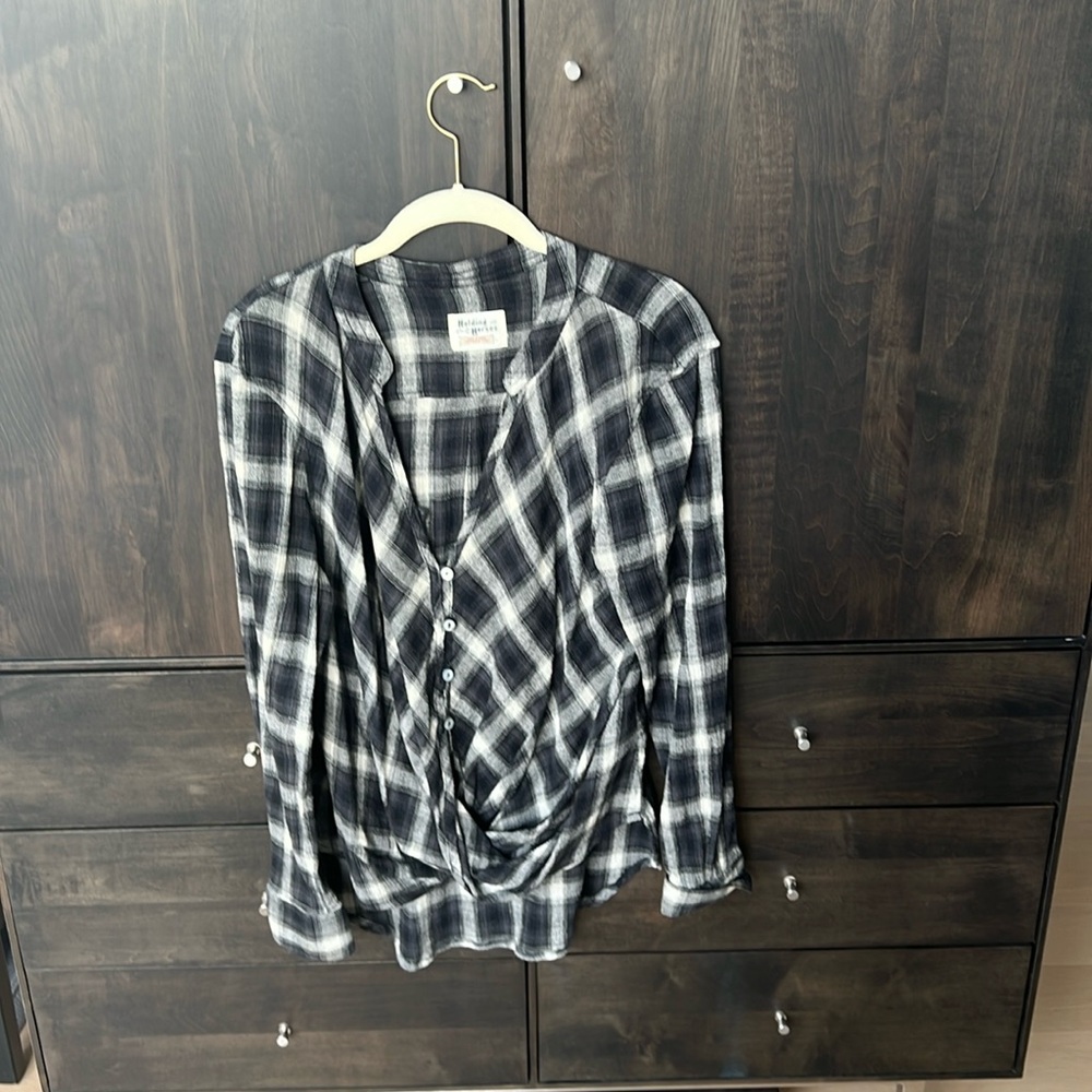 Anthropologie plaid top